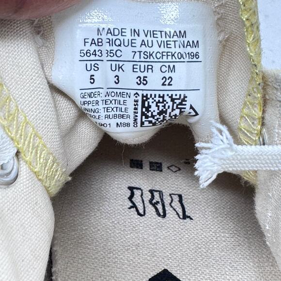 Converse All‎ Star Low Top Platform Sneakers Womens Size 5 Yellow White Lace Up - Picture 11 of 11